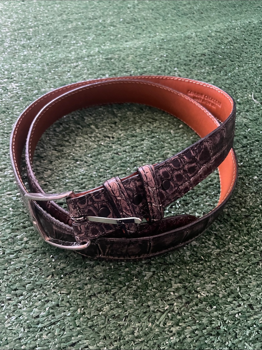 Jacob Hill by Piedmont Leather Genuine Crocodile Belt Men’s Size 46